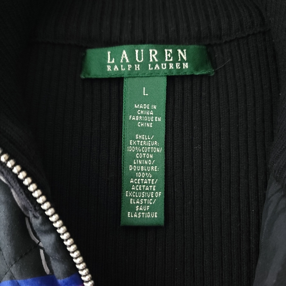 Vintage Lauren Ralph Lauren Abstract Design Full Zip Quilted Jacket - Picture 4 of 7